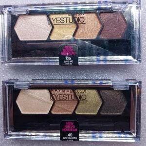 2 EYESTUDIO Pallets By Maybelline 40 Green With Envy 05 Give Me Gold